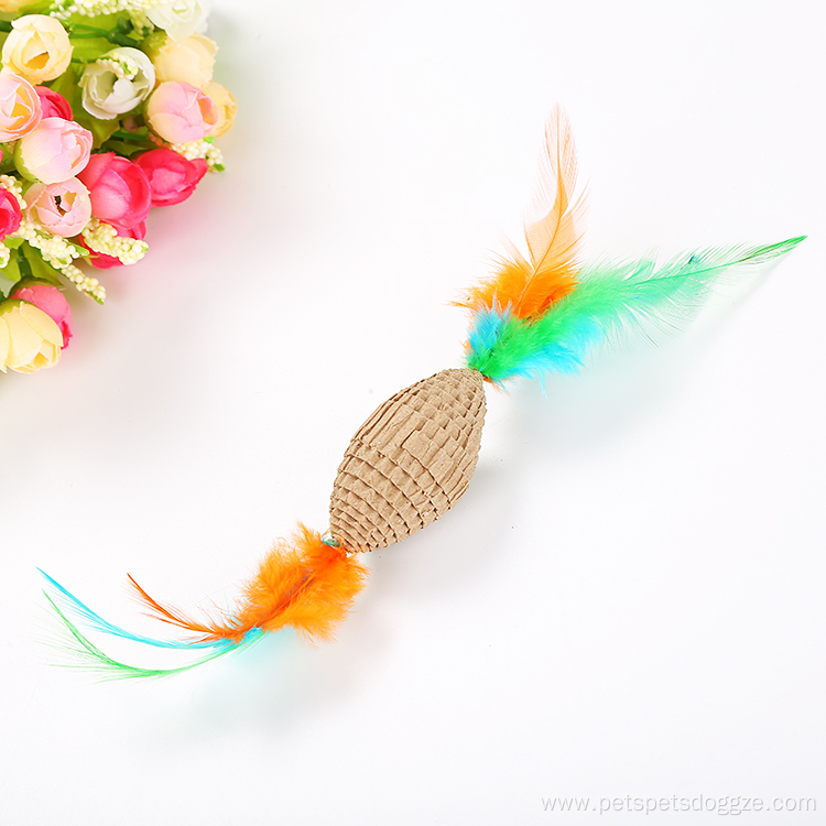 Cat Toy Feather Cardboard Scrather Toy Kitten