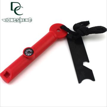 Survival Compass Whistle: Multifunctional Outdoor Flint Fire Starter