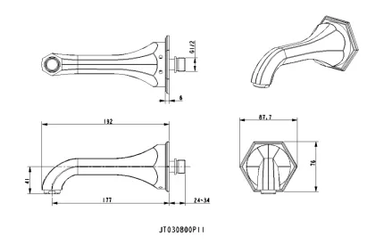 Wall Mounted Vintage Bathtub Spout ○