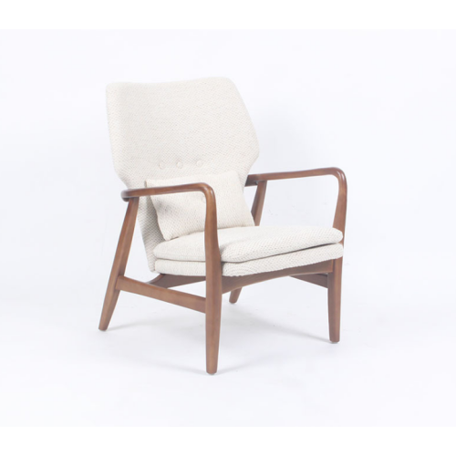 Nowoczesny designerski fotel z wełny z litego drewna Carlo