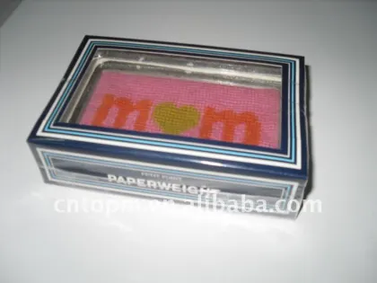 Square shape glass paperweight