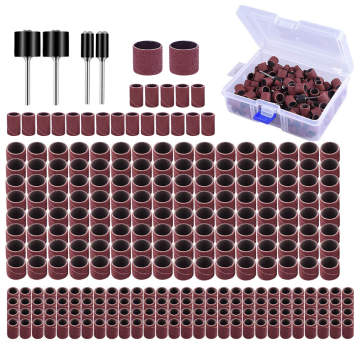 Comprehensive Drum Sander Accessory Kit: 260 Pieces Sanding Sleeves & 4 Pieces Drum Mandrels for Dremel Rotary Tool