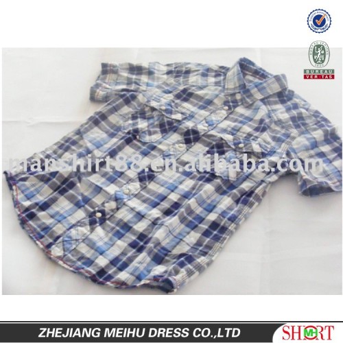 fashion short sleeve check shirt