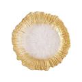 ATO wholesale golden glass charger plate for wedding