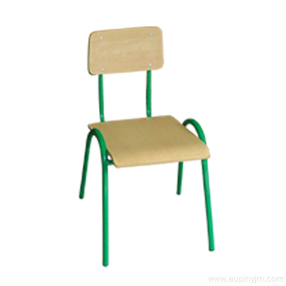 Kindergarden plywood chair with metal leg