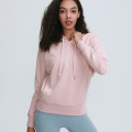 Cappotto sportivo femminile rosa con cappuccio a maniche lunghe