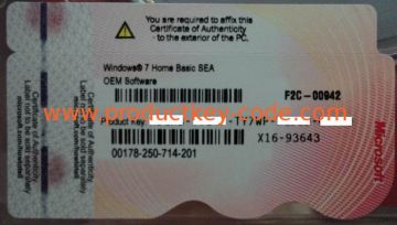 Windows Product Key Sticker For Oem Windows 7 Pro 64 Bit