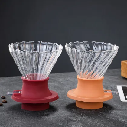 Dripper Switch Glass Pour Over Coffee Maker V Shape Drip Coffee Dripper and Filters V02
