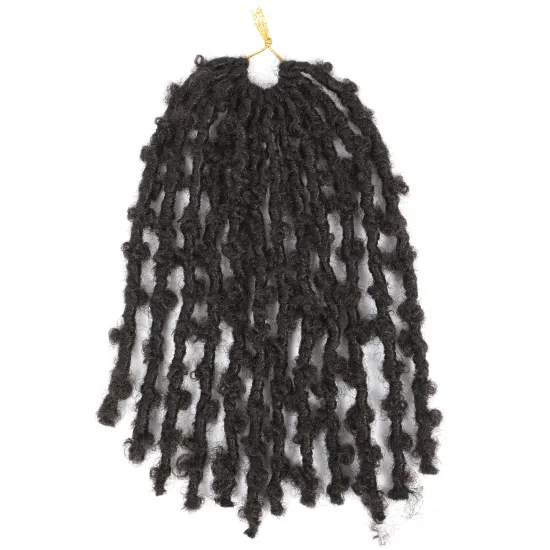 Distressed Locs Fluffy Crotchet Braiding Hair Water Wave Distressed Butterfly Locs Label Private Hair Butterfly Locs