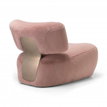Modern Pink Plush Lounge Chair