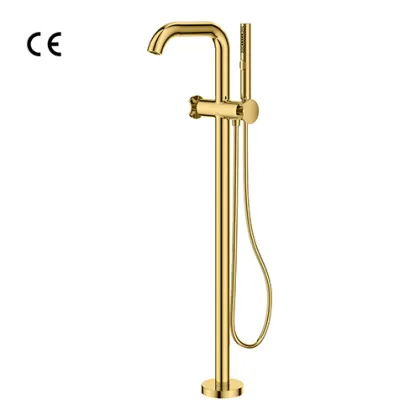 Double lever bath mixer floor-standing