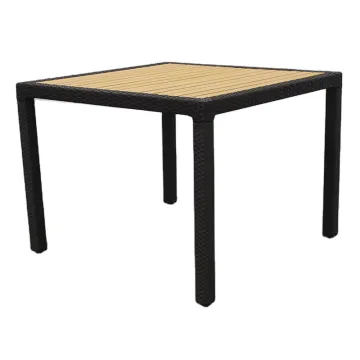 Plastic Wood Rattan Patio Garden Outdoor Dining Table Furniture
