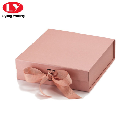 Roségold Magnetic Folding Gift Box mit Band