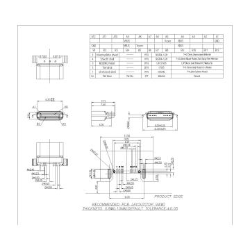 TypeC Female Waterproof SMT Offset With Two Legs