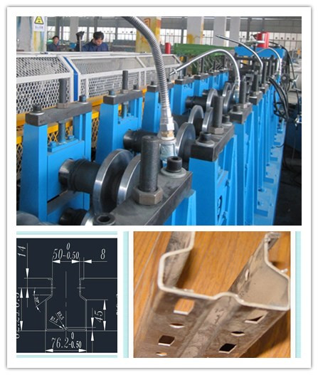 Storage rack roll forming machine with punching