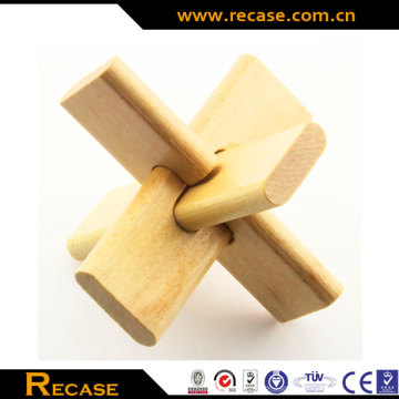 3D Wooden Puzzle - Twisted Propeller Puzzle - Brainteaser Wooden Puzzle