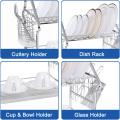 Cuisine Chrome plaquée en métal Dishing Rack Roule Up Chrome Dish Séchage Rack