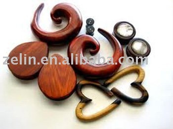 seldom unique varioud kinds of wood body piercing ear jewelry