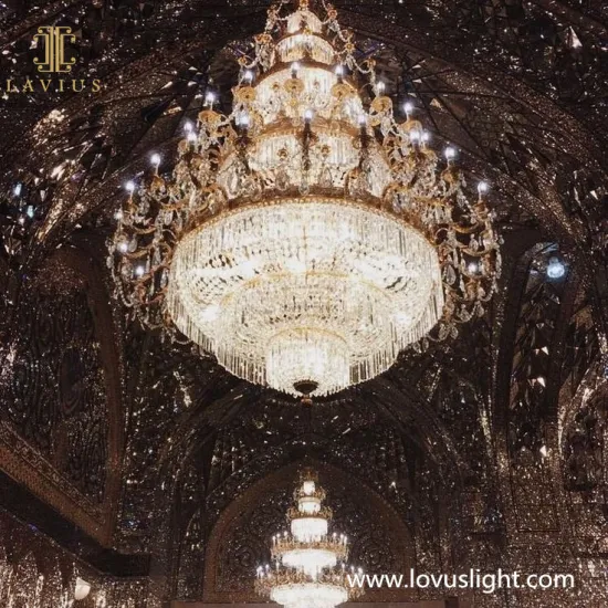 Large retro custom high luxury shopping mall hotel hall decoration chandelier Crystal k9 custom candle chandelier