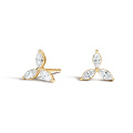 18K အဝါရောင်ရွှေ 0.50st ဓာတ်ခွဲခန်းစိန်ကိုစိမ်း