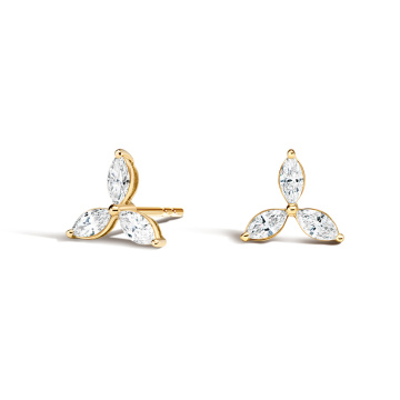 18K အဝါရောင်ရွှေ 0.50st ဓာတ်ခွဲခန်းစိန်ကိုစိမ်း