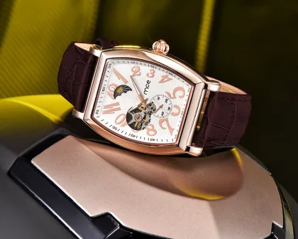 casual rose gold sports flying tourbillon men s watch