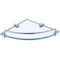 Corner glass shelf with rail and holder chrome