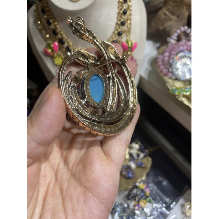 Vintage requintado retrô de três cabeças Snake Broche