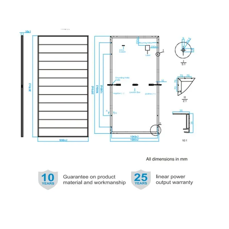 High-Efficiency 550W Ja Half Cell Solar Panel for Home Energy System