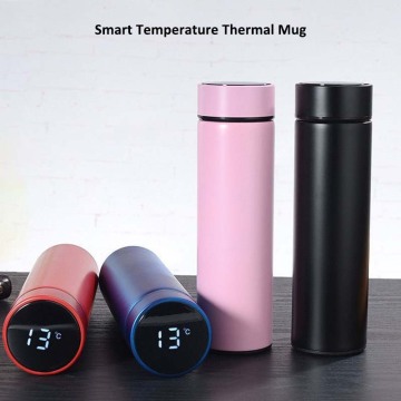 500 ml de botella de agua inteligente de acero inoxidable Thermos con pantalla LED de temperatura