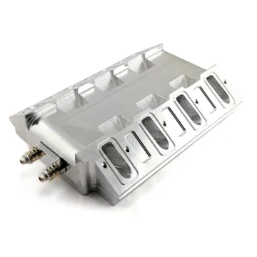 Custom-made aluminium billet racing intake manifold for auto engine