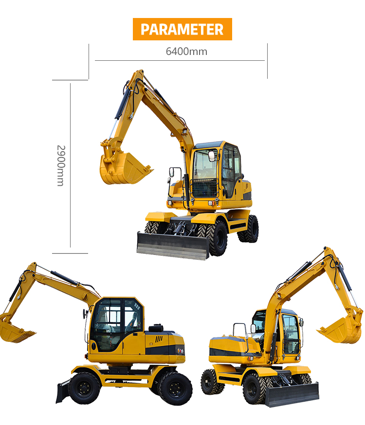 Wheel Digger Mini Excavators Backhoe Wheeled Excavator