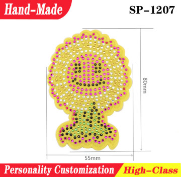 flower design rhinestone sandals decoration ladies ornaments shining shoe accessories