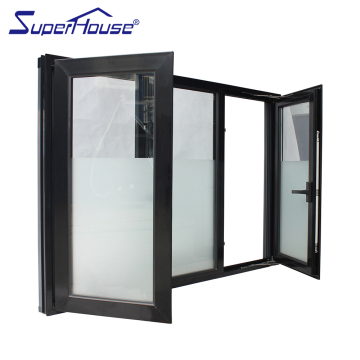 Hurricane Proof Double Tempered Glass Aluminium Casement Picture Window with Fixed Glass Combination