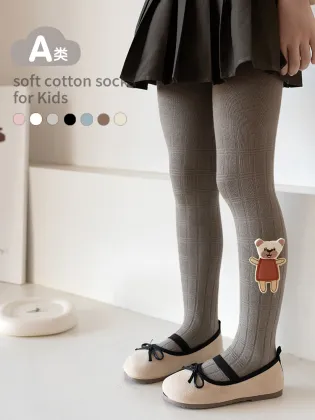 Red Little Bear Bamboo Joint Pantyhose