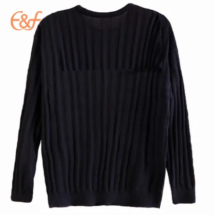 Mens 100% Arcylic Pullover All Black Sweater