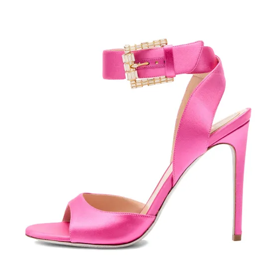 Elegant Satin Thin Heeled Sandals for Women