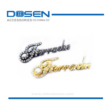 Fashion Engraved Gold Custom Metal Clothing Label New