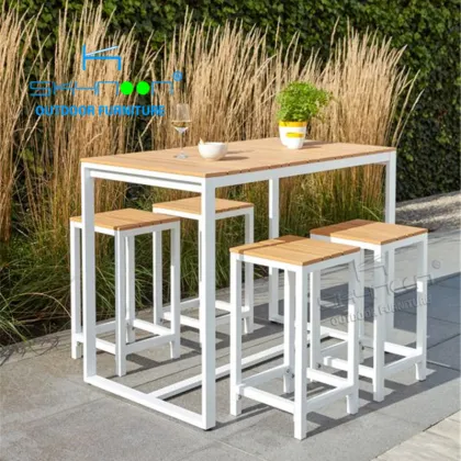 Modern Luxury Outdoor Bar Furniture - High-Quality Aluminum Patio Garden Bar Sets