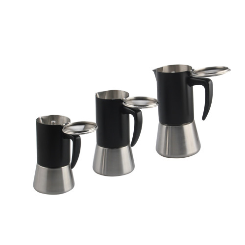 Black and matt finishing moka pot