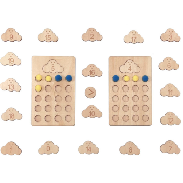 Montessori Wooden Toy: Counting Numbers & Shape Matching Educational Game