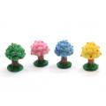 Arbre fruitier coloré Lotus piscine Figurine décoration fée jardin mousse ornement Miniature dessin animé nourriture pour animaux Statu résine artisanat