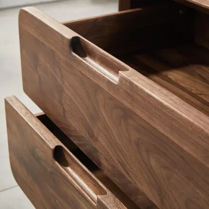Minimalist Black Walnut Bedside Cabinet for Home Use