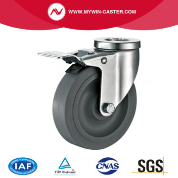 American Medium Light Duty Bole Hole Total Lock Grey TPR Castor Wheel
