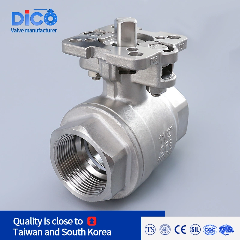 Investissement de traitement de l'eau Coulage CF8 / CF8M avec ISO5211 PAD VIS FIN 2PC BALL VALVE