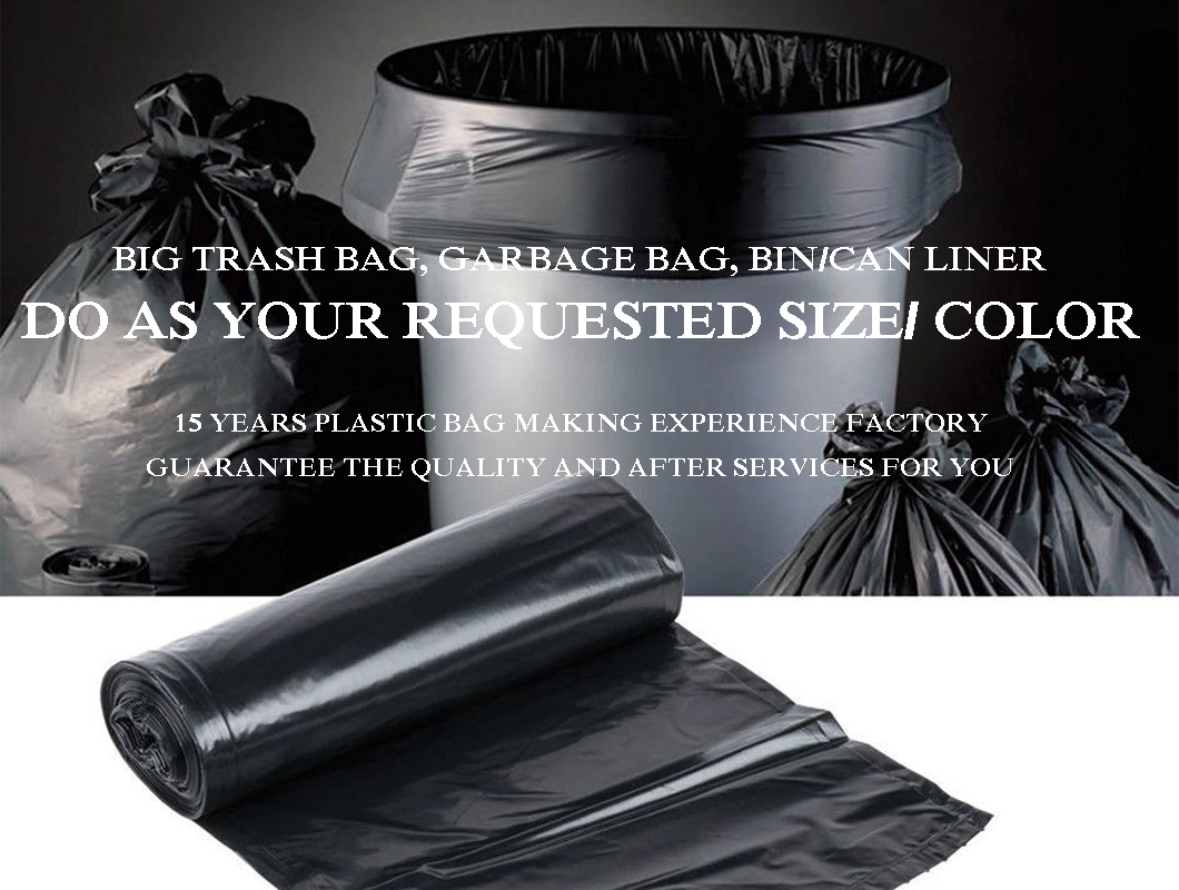 Plastic PE Sac a Ordures Bolsa De Basura Easy Tear off Waste Trash Vest OEM ODM Roll Large Garbage Bag