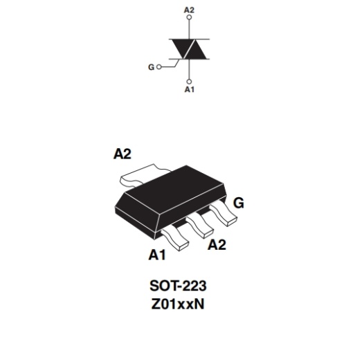 SOT-223 Z0103MN Standard 1A triac