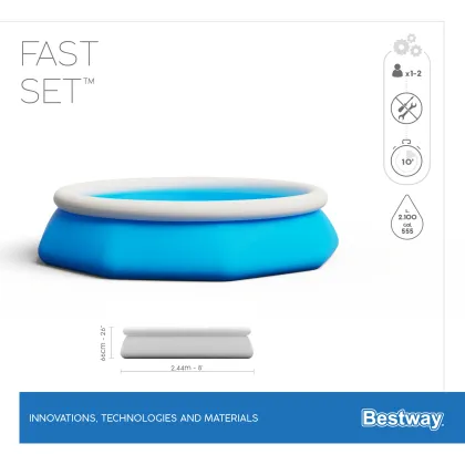 2025 Bestway 57448 Fast Set Inflatable Round Pool