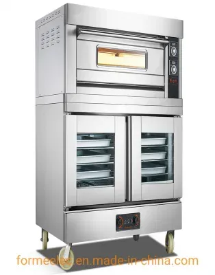 2-Deck 4-Trays Gas Layered Oven Fermentation Cabinet All in One Bakery Gas Deck Oven