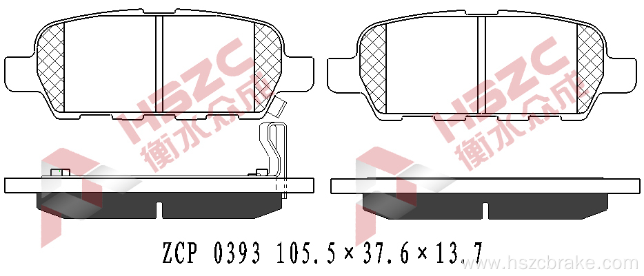 FMSI D1393 ceramic brake pad for Nissan